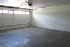 Spacious garage all on one level with home